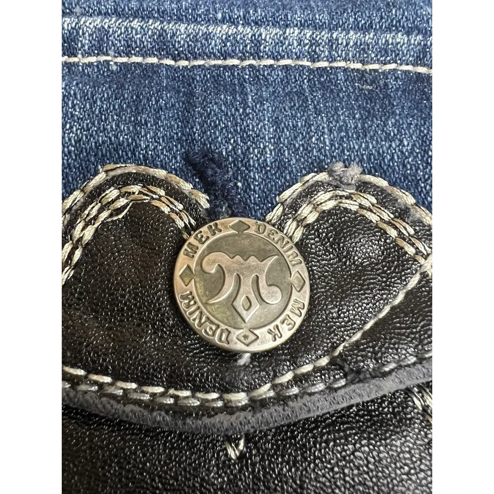 MEK Denim Maldives Bootcut Men's 42X35‎ Button Fly Blue Jean Vintage Made in USA